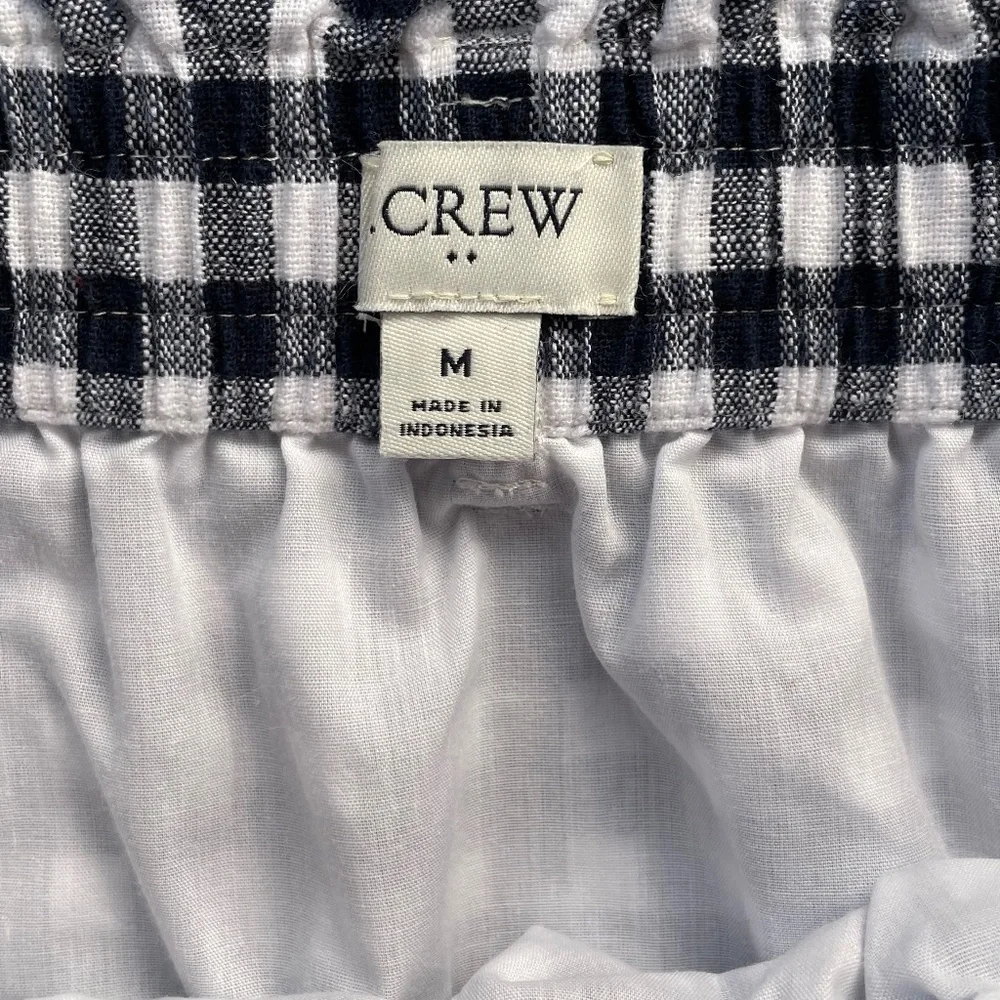 Women's J.Crew Navy White Gingham Skirt Size Medium - Picture 4 of 6